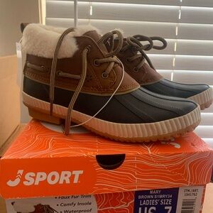 Women Jsport Brown and Black Waterproof Boots size 7